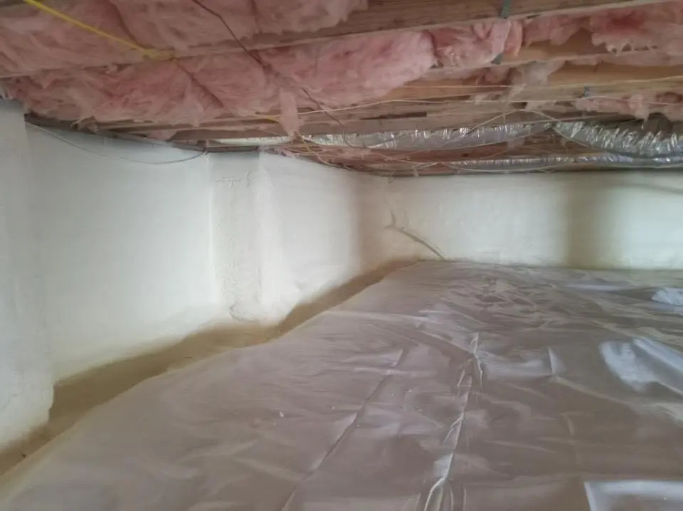 Crawl space encapsulation with closed-cell spray foam for Attic Insulation in West Loch Estate